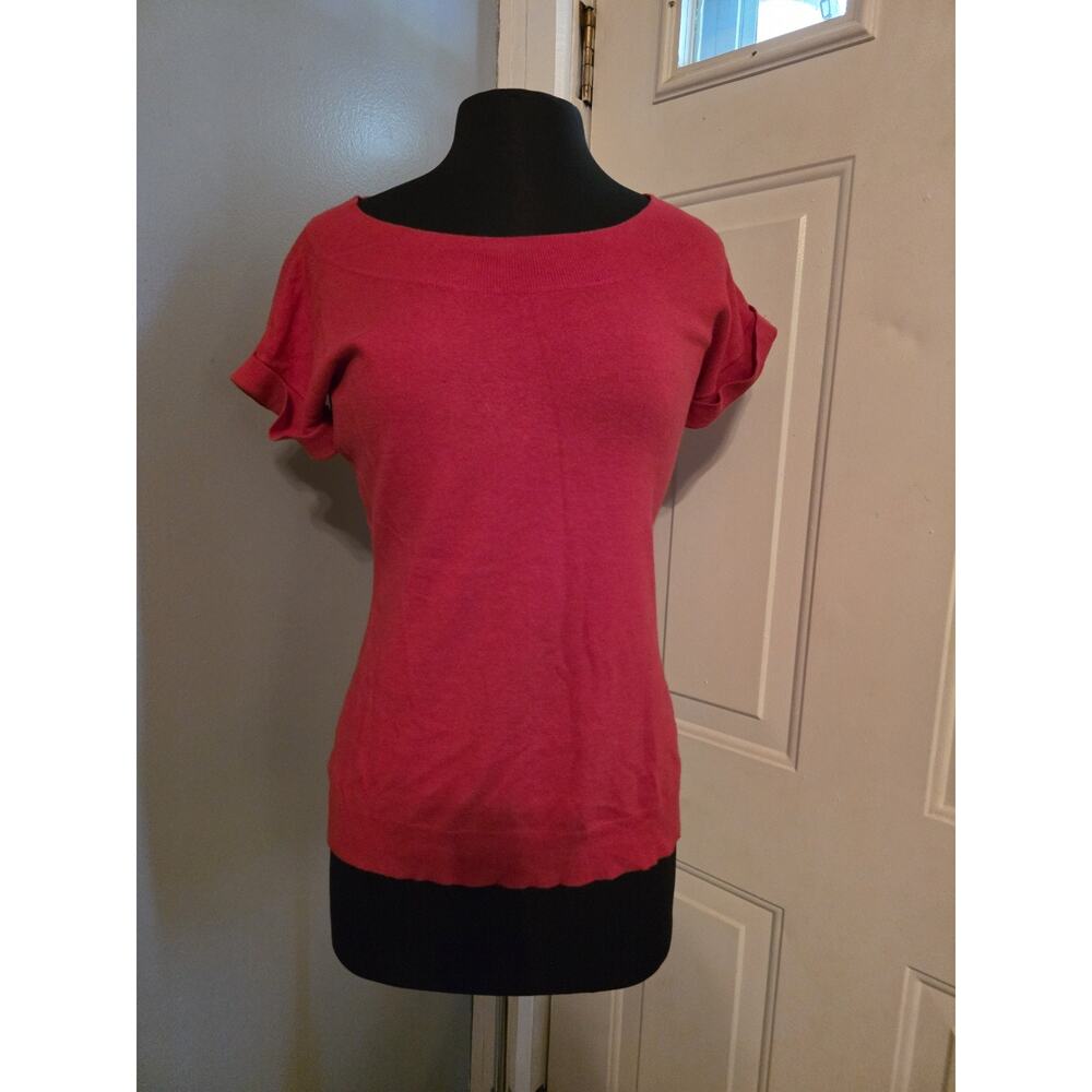 Banana Republic Red Silk Blend Top Womens Size S Blouse Elevated Closet Basic